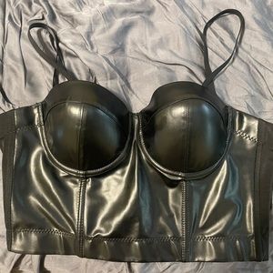 Black Pleather Punk Rock Corset